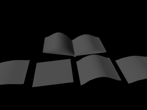 open book paper pieces untextured 3D मॉडल