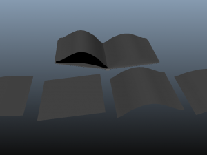 open book paper pieces untextured 3D मॉडल