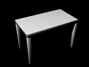 简单的桌子，无纹理 3D 模型