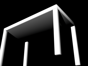 simple table untextured 3D Model