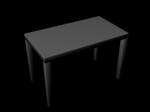 simple table untextured 3D Model