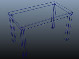 simple table untextured 3D Model