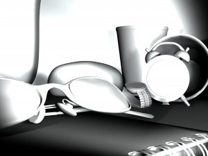 room desk still life scene - hipnc file Model 3D
