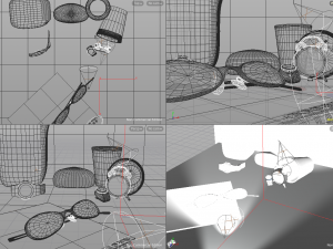 room desk still life scene - hipnc file Model 3D