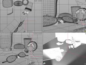 room desk still life scene - hipnc file 3D Model