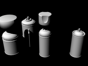 spray cans untextured 3D Model