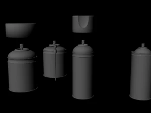 spray cans untextured 3D Model