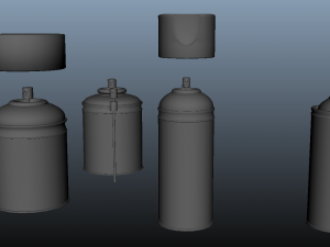 spray cans untextured 3D-Modell