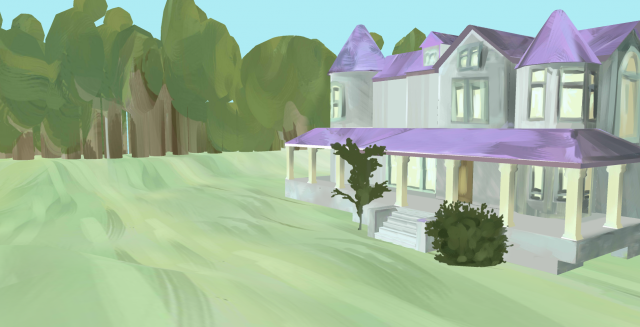 painted mansion environment exterior Modèle 3D .c4d .max .obj .3ds .fbx .stl .blend 