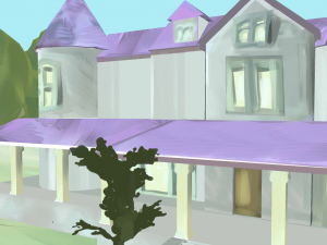 painted mansion environment exterior Modèle 3D