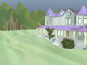 painted mansion environment exterior Modèle 3D