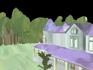 painted mansion environment exterior Modèle 3D