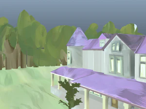 painted mansion environment exterior 3D Model