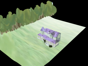 painted mansion environment exterior Modèle 3D