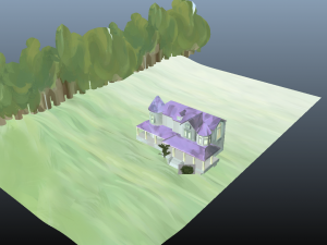 painted mansion environment exterior Modèle 3D
