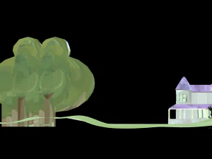 painted mansion environment exterior 3D Model