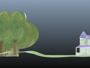 painted mansion environment exterior 3D Model