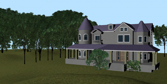 realistic mansion environment exterior 3D मॉडल .c4d .max .obj .3ds .fbx .stl .blend 