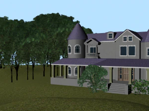 eksterior lingkungan rumah yang realistis Model 3D