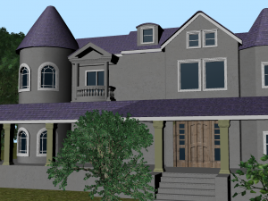 realistic mansion environment exterior 3D मॉडल