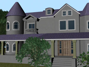 realistic mansion environment exterior 3D Model