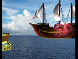 simple pirate ship Modèle 3D