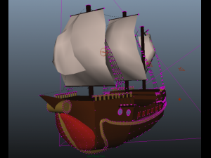 simple pirate ship 3D Model