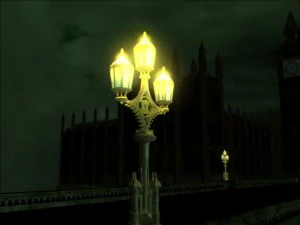 Lampe de pont de Westminster avec textures de style granuleux Modèle 3D