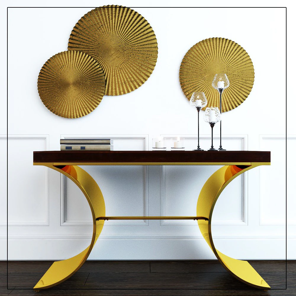 console seville console and apollo wall medallions 3D Model .c4d .max .obj .3ds .fbx .stl .blend 