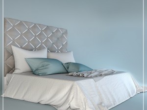 bed with headboard 3Dモデル