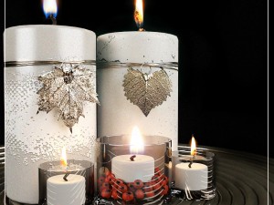 decorative candles set Model 3D