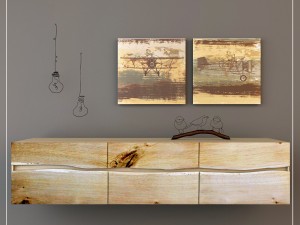 decorative set with pedestal yasu credenza Model 3D