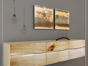 decorative set with pedestal yasu credenza 3D Модель