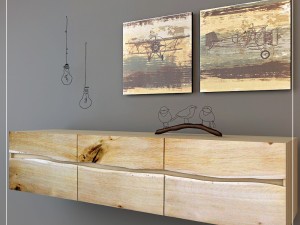 decorative set with pedestal yasu credenza 3D Модель