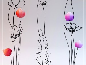 flowers with wire 3D Model