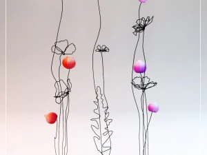 цветы с проволокой 3D Модель