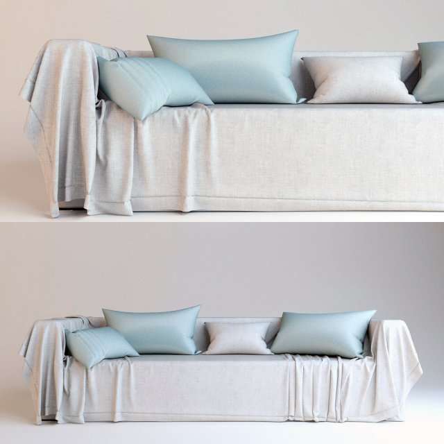 sofa cover cloth Model 3D .c4d .max .obj .3ds .fbx .stl .blend 