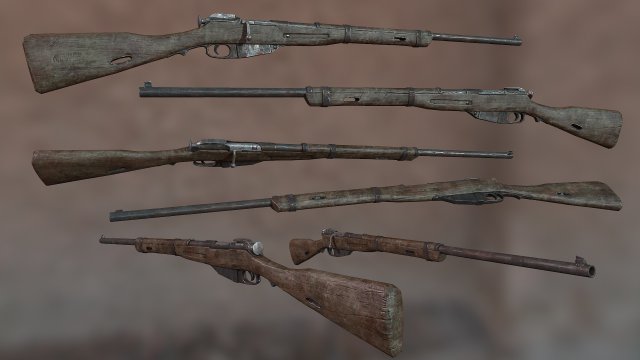rifle 3D-Modell .c4d .max .obj .3ds .fbx .stl .blend 