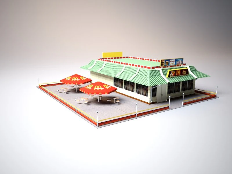 맥도날드 3D 모델 .c4d .max .obj .3ds .fbx .stl .blend 