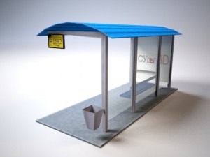 bus stop Model 3D