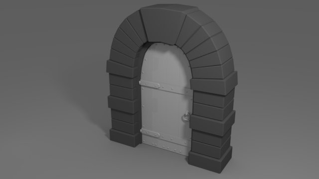 medieval door 3D Модель .c4d .max .obj .3ds .fbx .stl .blend