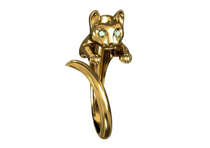 ring cat 3D Print Model .c4d .max .obj .3ds .fbx .stl .blend