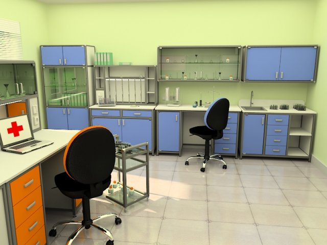 modern laboratory by ksv Model 3D .c4d .max .obj .3ds .fbx .stl .blend 
