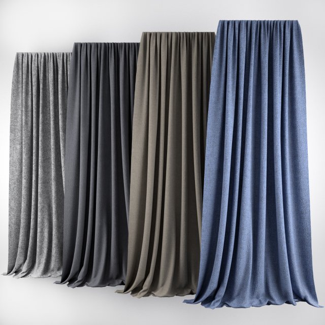 curtains Model 3D .c4d .max .obj .3ds .fbx .stl .blend 