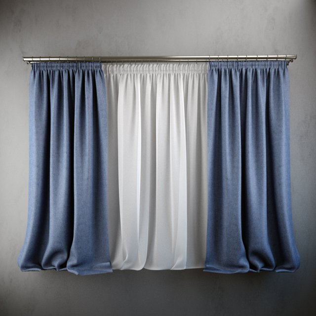 curtains and blinds 3D Model .c4d .max .obj .3ds .fbx .stl .blend 