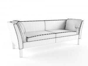 restoration hardware sofa leather 3D 모델
