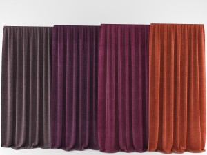 colored curtains 3D Model