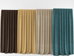 colored curtains 3D Model