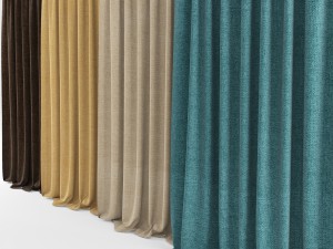 colored curtains 3D Model