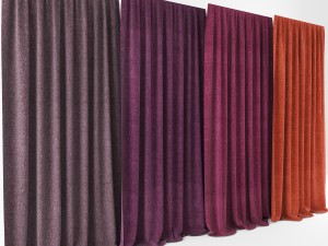 colored curtains 3D Model